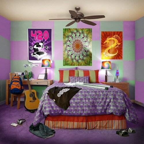 Teen Retreat bedroom Guitar light background High quality Computer print children kids photo backdrop