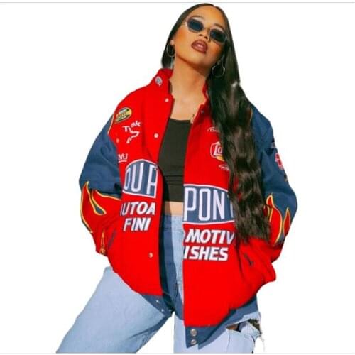2021 Women/Girl Stand Collar Printing Single-Breasted Long Sleeve Jacket Streetwear Harajuku Hip-Hop Casual Loose Thin Outerwear