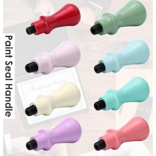1Pc Wood Handle Wax Seal Stamp Accessories Portable Mini DIY Seal Tool Retro Macaron Color Postcard Gifts Decorative Supply