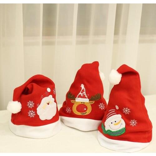 1pc Kids Adults Cute Snowflake Cartoon Santa Claus Deer Snowman Christmas Cap Xmas Hat Happy New Year Party Decor Children Gift