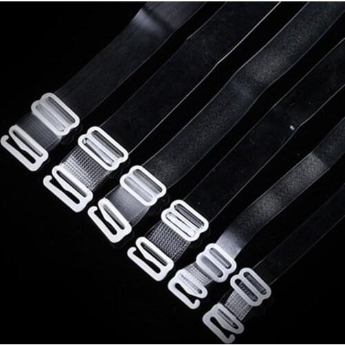 1cm Wide Women Elastic Invisible Bra Straps Adjustable Silicone Clear Bra Shoulder Strap Backless Hook Extenders Accessories