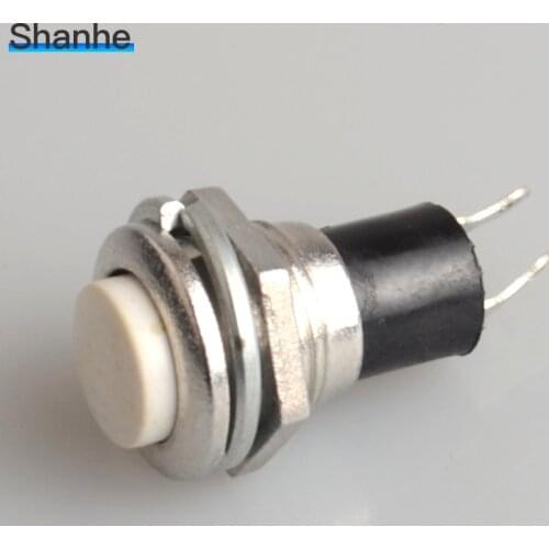 10pcs White Panel mount 10mm Momentary OFF-(ON) Push button Switch