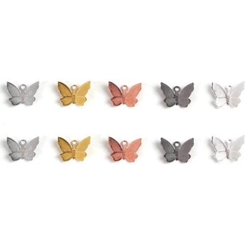 100pcs/lot 13x11mm Small Butterfly Charm metal Pendant For DIY Necklaces Bracelet Earring Jewelry Makings Supplies