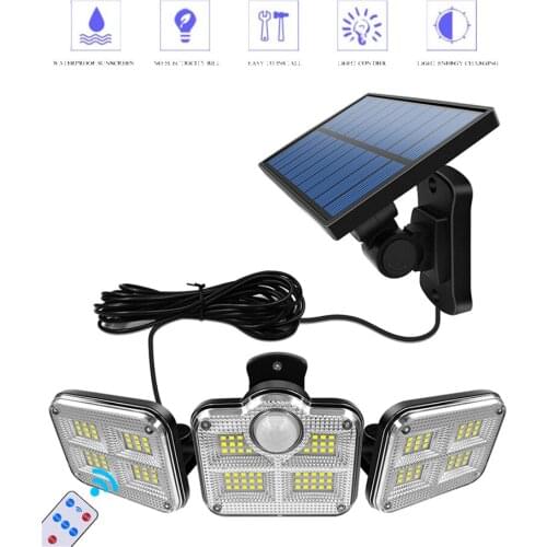 138 led seperable remote Solar Light Outdoor Solar Lamp PIR Motion Sensor Waterproof Sunlight Garden Decoration Street Lantern c