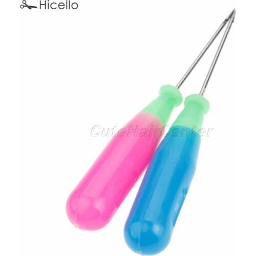 2pcs Stainless Steel Sewing Awl hook hole Leather tool for shoes bags handle cone repair needles 5cm Hicello