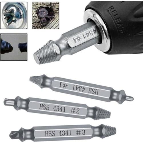 6PCS High-Speed Steel Damaged Screw Extractor Drill Bit Set Easily Take Out Broken Screw Bolt Remover Stripped Tools