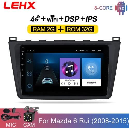 LEHX Car Android 9.0 2DIN Car Head Unit Radio Multimedia Player for Mazda 6 Rui wing 2008 2009 2010 2011 2012 2013 2014
