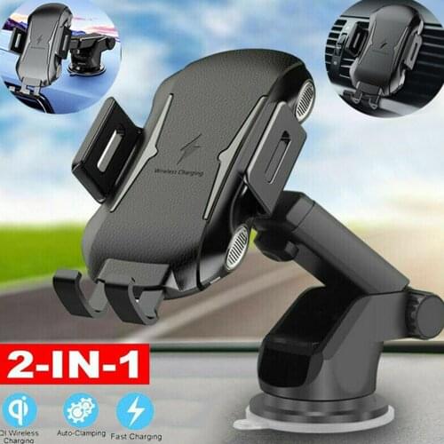 10W Qi Clamping Wireless Automatic Fast Charging Charger Car Mount Phone Holder