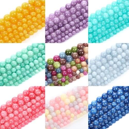 High Quality 6-10mm Aquamarine Natural Stone Beads For Jewelry Making DIY Round Tourmaline Stone Bead Charm Bracelet Necklace