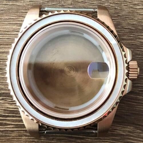 Watch PVD rose gold 40mm stainless steel case sapphire glass unidirectional rotation with sound component 8215, 2813 movement