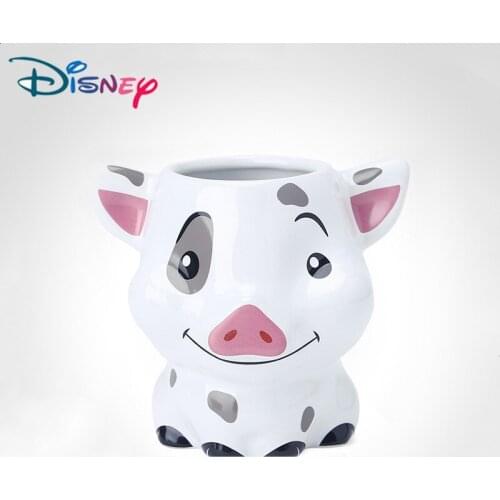 Disney Fashion Moana Series Pig Mug Cup Cute 3D Cartoon Image Ceramic Mug Children Milk Coffee Cup Christmas Gift