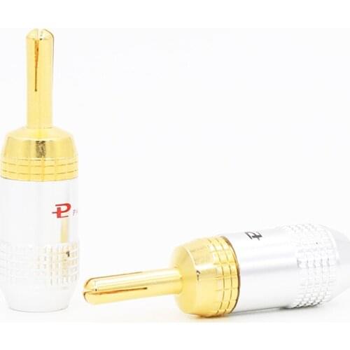 Hi End Audio VB424G Gold Plated Banana Plug Audio Jack Connector Self locking Banana No Screws Banana