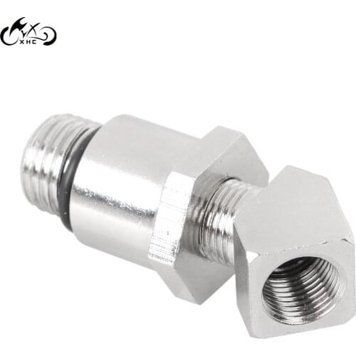 Motorcycle Chrome Oil Pressure Gauge Adapter Fit For Harley Super Glide Road King FLTR FXSTB Dyna Softail Deuce Fatboy Heritage