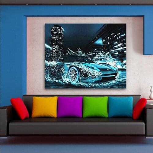Cool sports car racing classic car DIY painting digital art painting digital family Hotel decorative painting