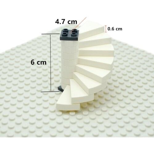 MOC Parts Building Blocks Stairs Spiral Step 40243 Support 1x1x5 1/3 Spiral Staircase Axle 40244 Assembles Particles DIY Bricks