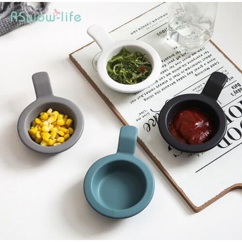 Nordic Style Creative Mini Dish Of Household Ceramic Sauce Dip Soy Sauce Snack Dish Restaurant Round Solid Tableware Supplies