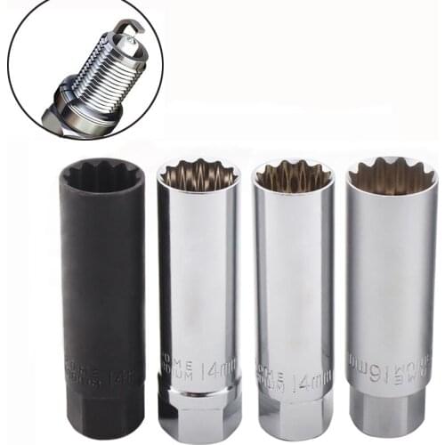 1pc Magnetic 3/8 Inch Drive Remover Wrench Spark Plug Socket Sleeve CR-V 12-Point 14mm 16mm Thin Wall For Mercedes For Peugeot