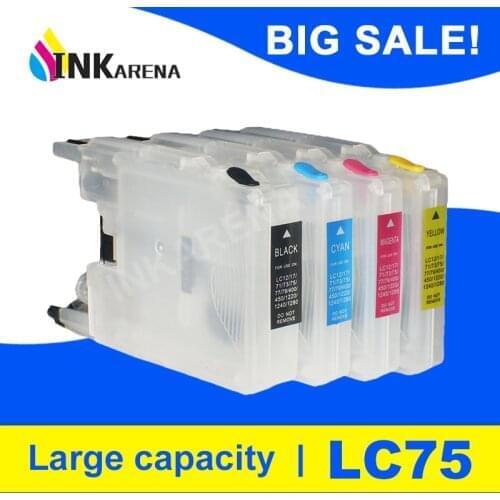 INKARENA Refillable Ink Cartridges LC12 LC40 LC71 LC73 LC75 LC400 LC1220 LC1240 XL For Brother MFC J435W J835DW J280W J425W