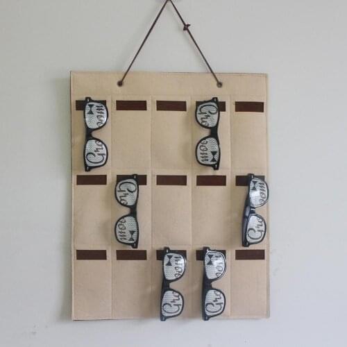 Multi-slot Pocket Non-Woven Fabric Sunglasses Organizer Hanging Storage Holder Hanging Glasses Organizer Glasses Pocket