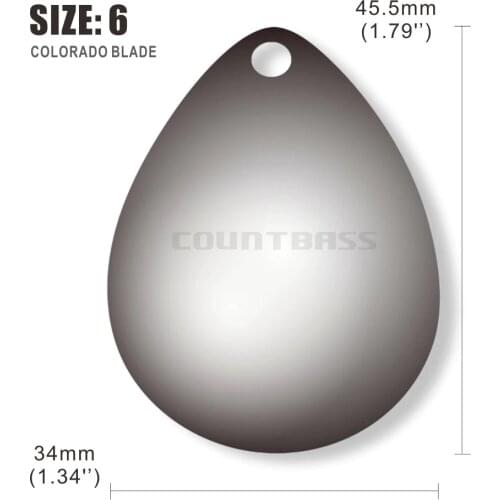 50PCS Size 6 - 34x45.5mm Nickel Plating Steel Smooth Colorado Spinner Blades, DIY Spinner bait Fishing Lures, Tackle Craft