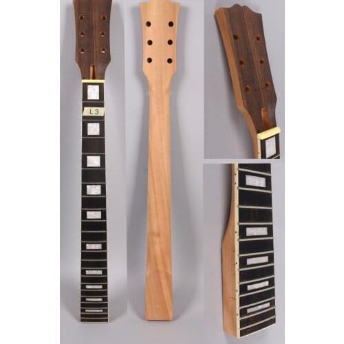 Unfinished Electric Guitar Neck Ebony Fretboard 22 Fret 24.75 Inch Mahogany Wood