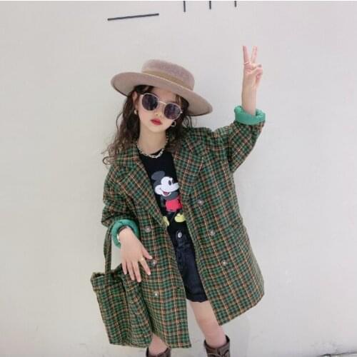 Girls Ourerwear Autumn Winter Children Fashion Wool Double Breasted Overcoat Clothes For Baby Girl Kids Jacket Teens Outfits 8 9