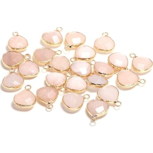 New 5pcs Natural Stone Water Drop Shape Section Red Aventurine Pendants for Jewelry Making DIY Necklace Size 13x18mm