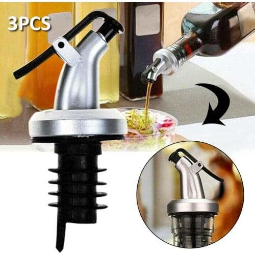 New Durable 3Pcs Olive Oil Bottle Pourer Red Wine Pourer With Flap For Bar Pub Bistro Restaurants Home Kitchen And Cafes