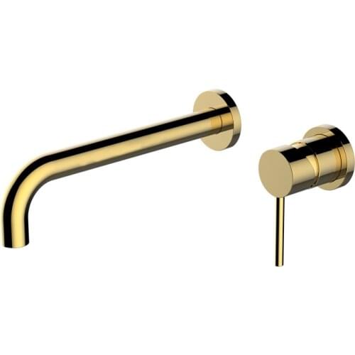 North Europe dark load wall type brass faucet all copper cold hot water wall outlet wire gold stage faucet