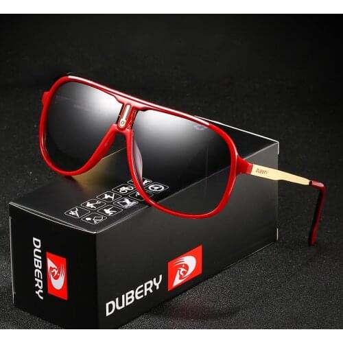 DUBERY Men Driving Sunglasses Pilot Polarized Fishing Sun Glasses Outdoor Travel Goggle Shades Male 100%UV Protection Metal Legs