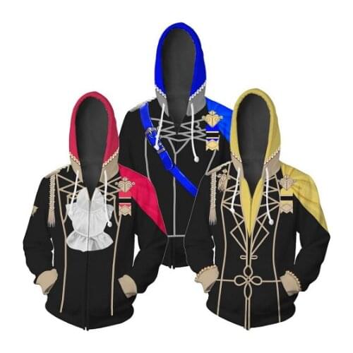 Anime Fire Emblem: Three Houses Eliwood Hoodie Costume Seth Jackets Cosplay 3D Print Sweatshirt Zipper Coat Hooded Hoodies New