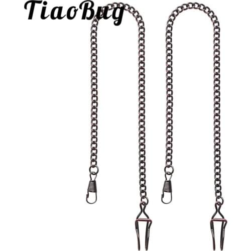 2Pcs Unisex Retro Vintage Metal Plated Vest Waistcoat Pocket Chain Watch Holder Necklace Jean Belt Decor for Watch Holder Belt