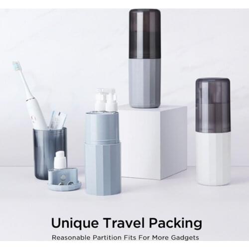 1 Set Dispenser Bottle Kit Detachable Magnetic Base Multi-use Travel Toothbrush Holder Case Supplies Home Bathroom Wholesale