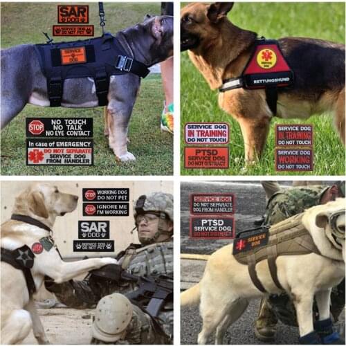 1 Pc Embroidery Training Dog Badge Pet Dog Clothes Patch Pet Training Safety Symbol Patch Dog Clothes Vest Applique Clothing DIY