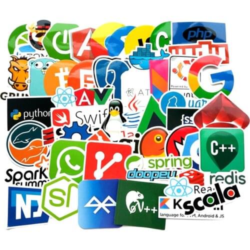 10/30/50PCS Programming Language Programming Trolley Case Laptop Phone Computer Graffiti Stickers Waterproof Wholesale