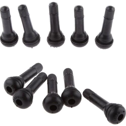 10x TR-414 5mm Car Tire Valve Stem Snap In Tubeless Tyre Black Rubber Cap