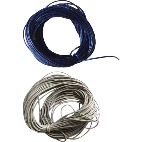 2pcs 10 Meters Waxed Nylon String Rope Cord for DIY Jewelry Making Craft 1mm Grey Blue