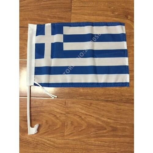 30X45C Greek flag Greek car window flag pole car decoration Free Shipping