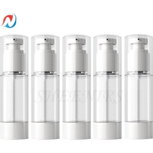 8pcs 50ml Clear Empty Airless Travel Pump Bottle Vacuum Dispenser Refillable Containers for Lotion Cream Shampoo