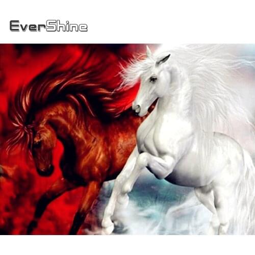 EverShine Diamond Painting Full Square Animal Diamond Embroidery Horse Picture 5D Rhinestones Cross Stitch Mosaic Wall Decor