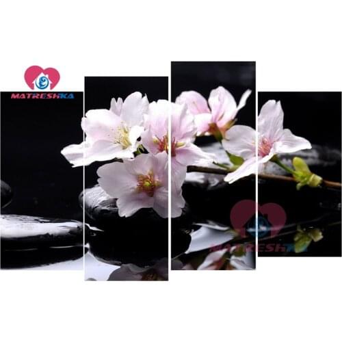Diamond painting flowers diamond embroidery triptych multi-picture combination diamond mosaic pictures of rhinestones diy kit