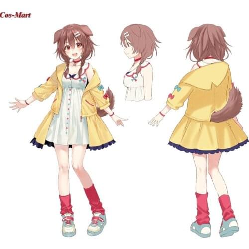 Anime Virtual Youtuber Inugami Korone Cosplay Costume Cute Uniform Dress Unisex Activity Party Role Play Clothing Custom-Make