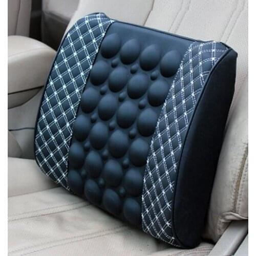 Red Wine Car Cushion Car Electric Massage Lumbar Red Line Health Care Car Waist Pad Pillow Lumbar Pillow