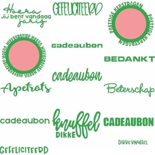 BEDANKT cadeaubon Mixed Dutch Letter Words Cutting Dies DIY Scrapbooking Decorative Crafts Paper Cards Template 2019 Hot Sell