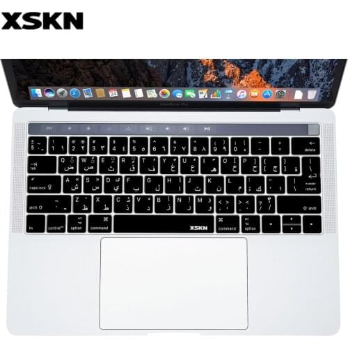 XSKN Arabic Keyboard Cover Skin Ultra Thin Protective Film for Apple MacBook Pro Retina 13" 15" TouchBar US EU Both, Free Gift