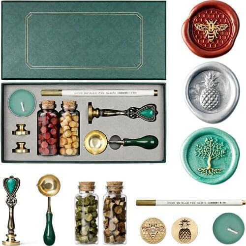 Retro Wax Seal Set Octagonal Wax Seal Stamps Scrapbook Material Wax Seal Retro Craft Decoration Birthday Wedding Stamp Hobby