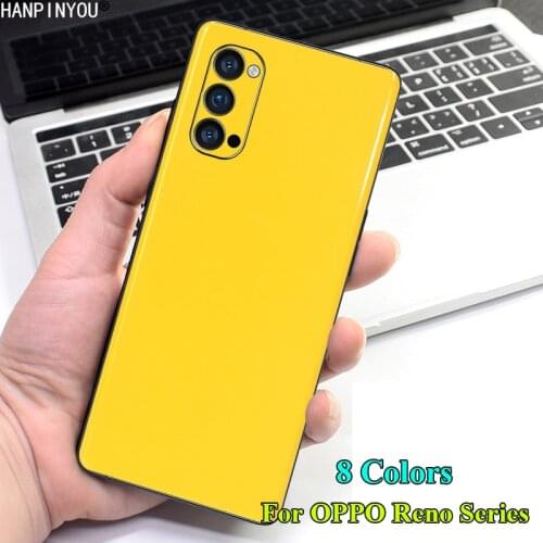 For OPPO Reno 5 4 SE 3 ACE 2 2Z 10X zoom Pro Plus 5G Jet Bright Surface Rear Back Glossy Decal Skin Protective Sticker Wrap Film