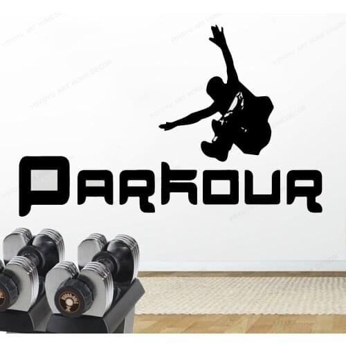 Extreme Parkour Running Wall Decor Sticker Boys Teens Bedroom Living Room Wall Decal Removable Home Wall Art Stickers HD303