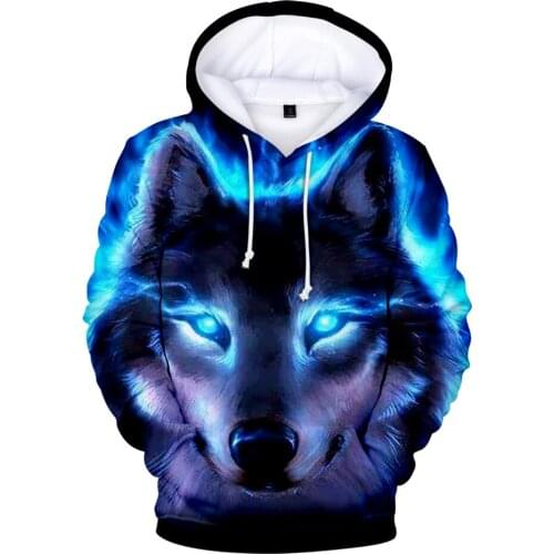 Moon Wolf 3D Print Oversized Women/Men Hoodies Sweatshirts Harajuku Streetwear Hip Hop Pullover Hooded Jacket Casual Sportswear