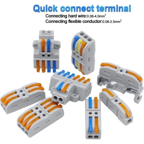 Mini Fast Wire Cable Connectors Universal Compact Conductor Spring Splicing Wiring Connector Push-in Terminal Block KV111 KV313
